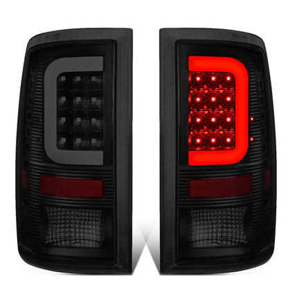 FAROS TRASEROS 09-17 DODGE RAM 1500 / 10-17 DODGE RAM 2500 , 3500 - C-BAR - 3D - LED - BLACK / SMOKE