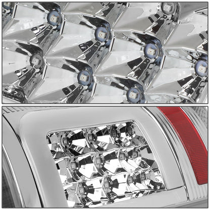 FAROS TRASEROS 09-17 DODGE RAM 1500 / 10-17 DODGE RAM 2500 , 3500 - C-BAR - 3D - LED - CHROME / CLEAR