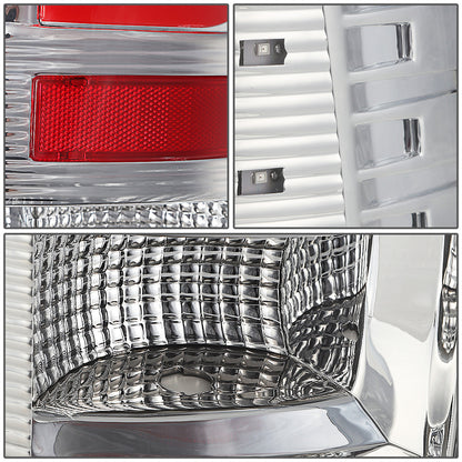FAROS TRASEROS 09-17 DODGE RAM 1500 / 10-17 DODGE RAM 2500 , 3500 - C-BAR - 3D - LED - CHROME / CLEAR