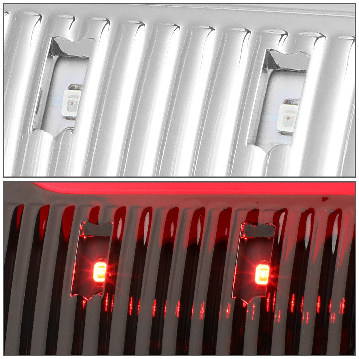 FAROS TRASEROS 09-17 DODGE RAM 1500 / 10-17 DODGE RAM 2500 , 3500 - C-BAR - 3D - LED - CHROME / CLEAR