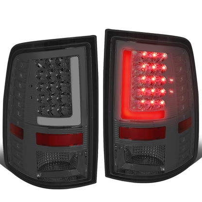 FAROS TRASEROS 09-17 DODGE RAM 1500 / 10-17 DODGE RAM 2500 , 3500 - L-BAR - 3D - LED - CHROME / SMOKE