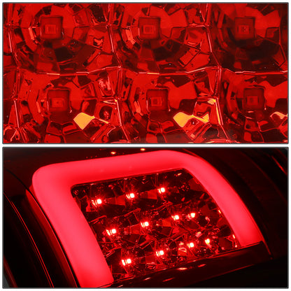 FAROS TRASEROS 09-17 DODGE RAM 1500 / 10-17 DODGE RAM 2500 , 3500 - C-BAR - 3D - LED - CHROME / RED