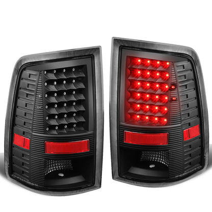 FAROS TRASEROS 09-17 DODGE RAM 1500 / 10-17 DODGE RAM 2500 , 3500 - LED - BLACK / CLEAR
