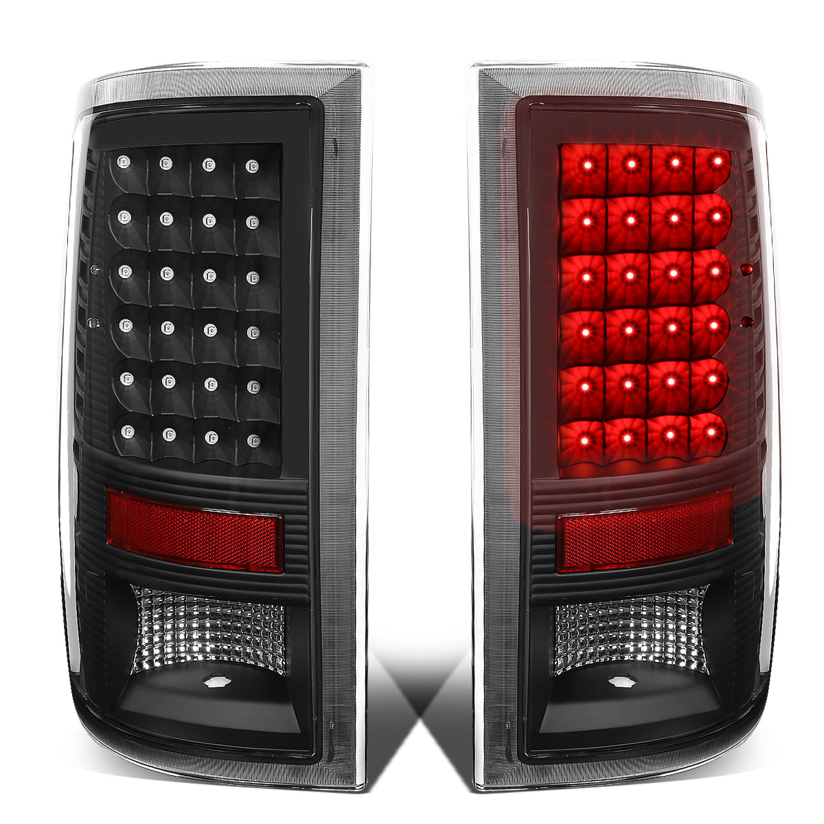 FAROS TRASEROS 09-17 DODGE RAM 1500 / 10-17 DODGE RAM 2500 , 3500 - LED - BLACK / CLEAR