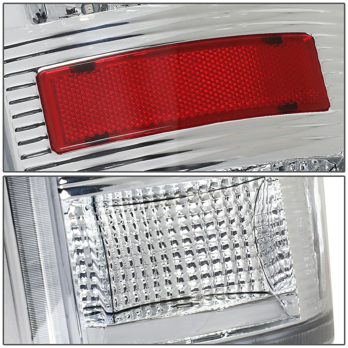 FAROS TRASEROS 09-17 DODGE RAM 1500 / 10-17 DODGE RAM 2500 , 3500 - LED - CHROME / CLEAR