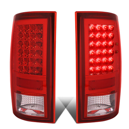 FAROS TRASEROS 09-17 DODGE RAM 1500 / 10-17 DODGE RAM 2500 , 3500 - LED - CHROME / RED