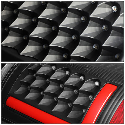 FAROS TRASEROS 09-17 DODGE RAM 1500 / 10-17 DODGE RAM 2500 , 3500 - RED L-BAR - 3D - LED - BLACK / CLEAR