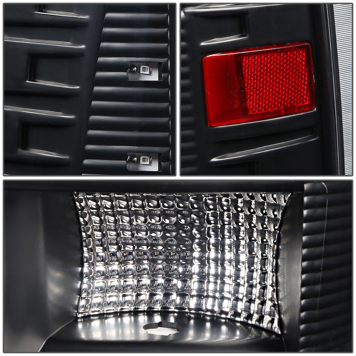 FAROS TRASEROS 09-17 DODGE RAM 1500 / 10-17 DODGE RAM 2500 , 3500 - RED C-BAR - 3D - LED - BLACK / CLEAR