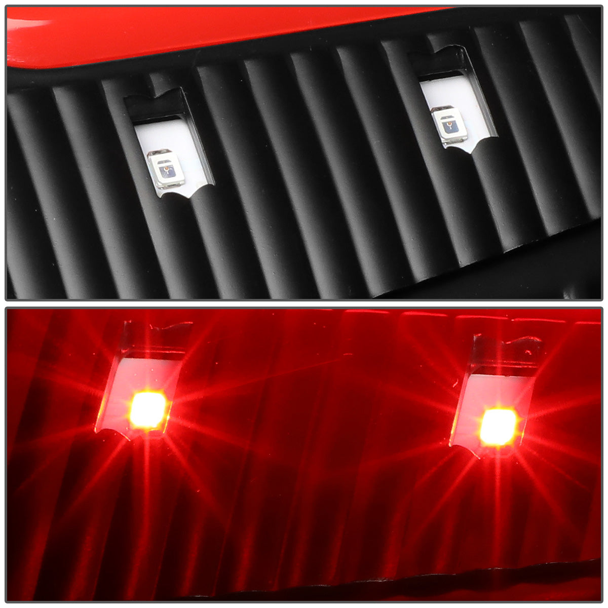 FAROS TRASEROS 09-17 DODGE RAM 1500 / 10-17 DODGE RAM 2500 , 3500 - RED C-BAR - 3D - LED - BLACK / CLEAR