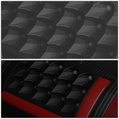 FAROS TRASEROS 09-17 DODGE RAM 1500 / 10-17 DODGE RAM 2500 , 3500 - RED L-BAR - 3D - LED - BLACK / SMOKE