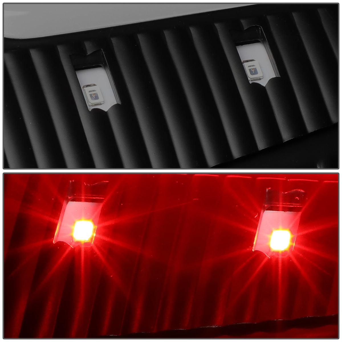 FAROS TRASEROS 09-17 DODGE RAM 1500 / 10-17 DODGE RAM 2500 , 3500 - RED C-BAR - 3D - LED - BLACK / SMOKE