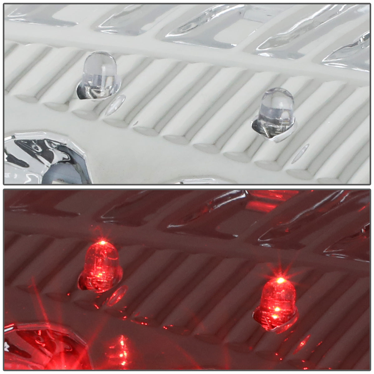FAROS TRASEROS 09-17 DODGE RAM 1500 / 10-17 DODGE RAM 2500 , 3500 - RED L-BAR - 3D - LED - CHROME / CLEAR