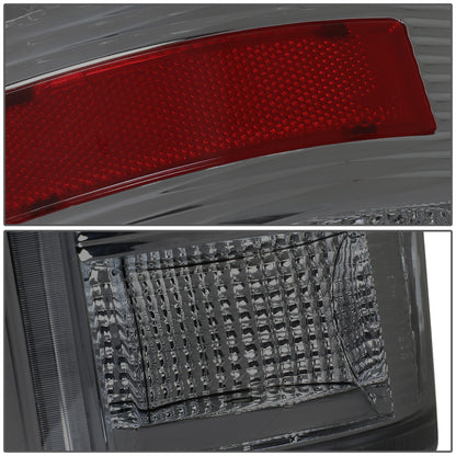 FAROS TRASEROS 09-17 DODGE RAM 1500 / 10-17 DODGE RAM 2500 , 3500 - RED L-BAR - 3D - LED - CHROME / SMOKE