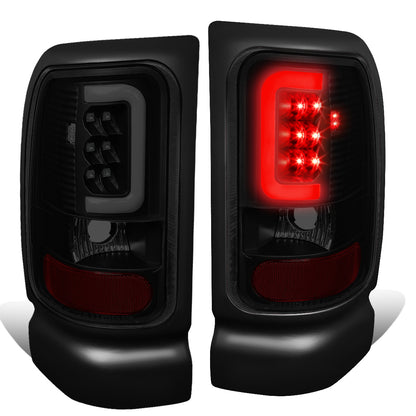 FAROS TRASEROS 94-01 DODGE RAM 1500 / 94-02 DODGE RAM 2500 , 3500 - C-BAR - 3D - U-HALO LED - BLACK / SMOKE