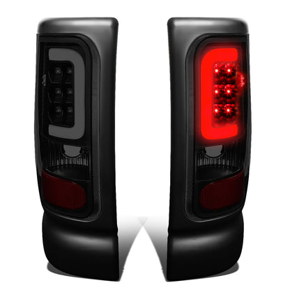 FAROS TRASEROS 94-01 DODGE RAM 1500 / 94-02 DODGE RAM 2500 , 3500 - C-BAR - 3D - U-HALO LED - BLACK / SMOKE