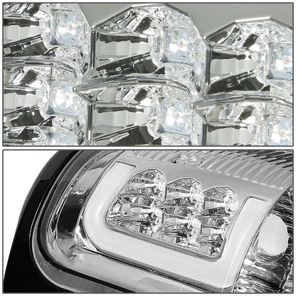 FAROS TRASEROS 94-01 DODGE RAM 1500 / 94-02 DODGE RAM 2500 , 3500 - C-BAR - 3D - U-HALO LED - CHROME / CLEAR