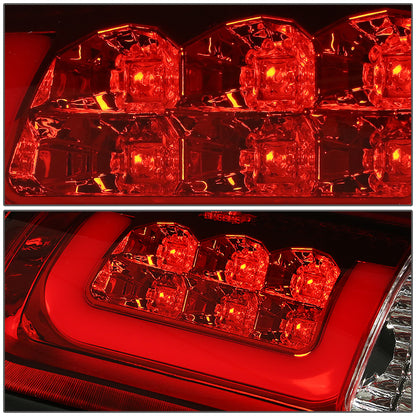 FAROS TRASEROS 94-01 DODGE RAM 1500 / 94-02 DODGE RAM 2500 , 3500 - C-BAR - 3D - U-HALO LED - CHROME / RED