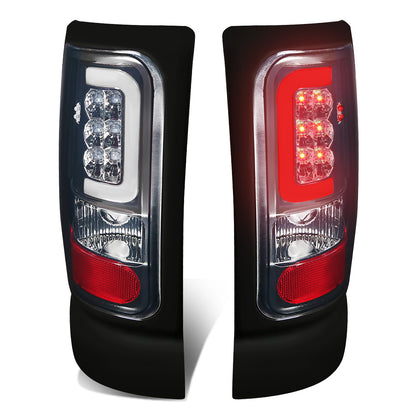 FAROS TRASEROS 94-01 DODGE RAM 1500 / 94-02 DODGE RAM 2500 , 3500 - C-BAR - 3D - U-HALO LED - CHROME / SMOKE