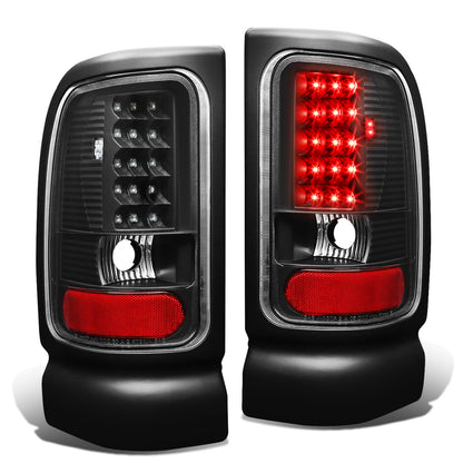 FAROS TRASEROS 94-01 DODGE RAM 1500 / 94-02 DODGE RAM 2500 , 3500 - LED - BLACK / CLEAR