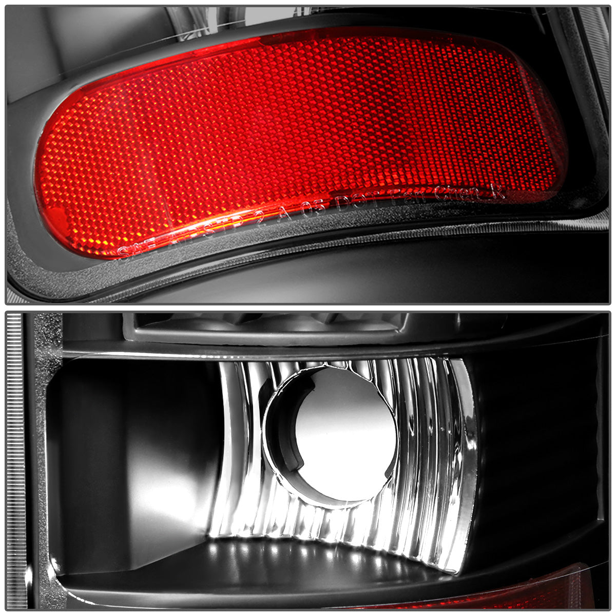 FAROS TRASEROS 94-01 DODGE RAM 1500 / 94-02 DODGE RAM 2500 , 3500 - LED - BLACK / CLEAR