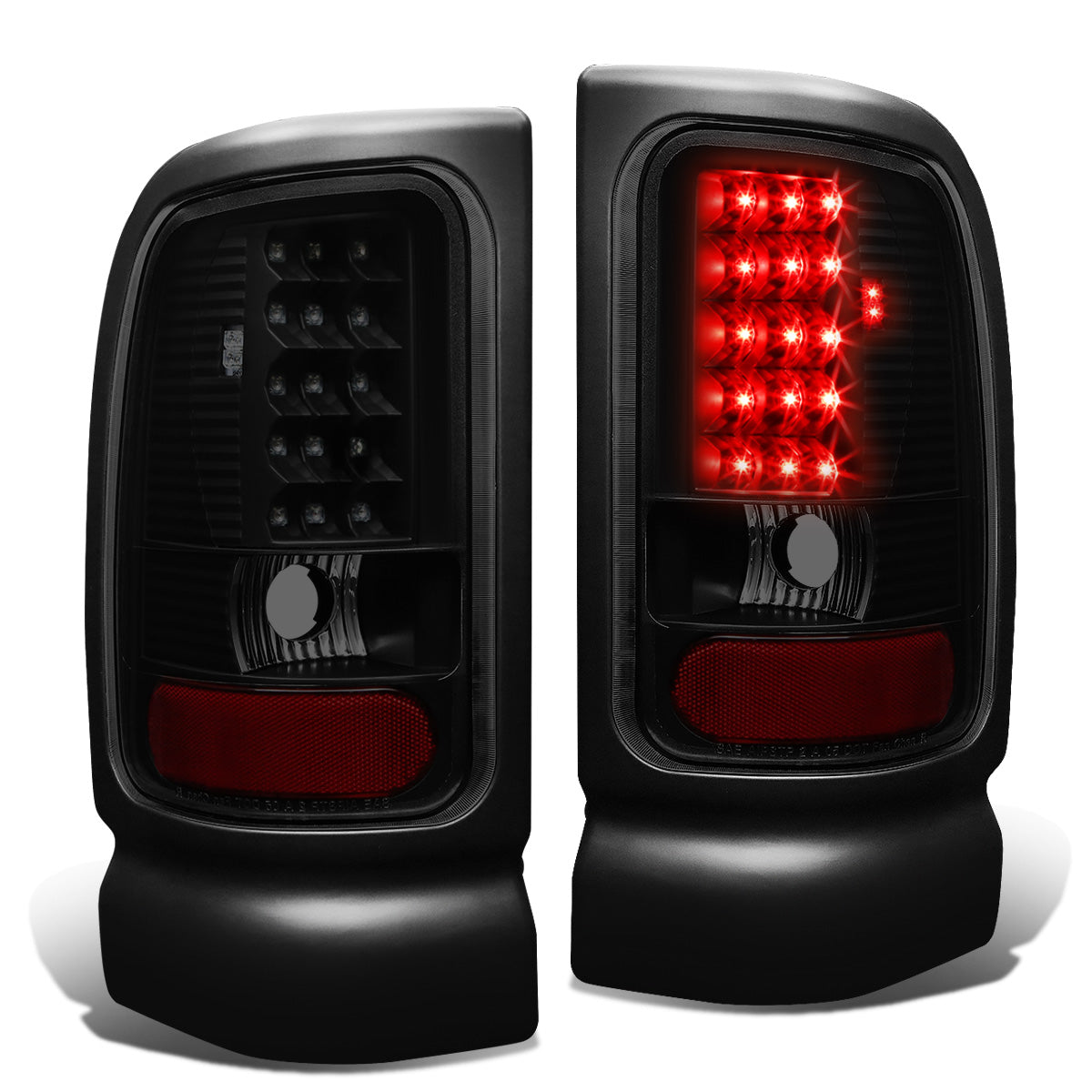 FAROS TRASEROS 94-01 DODGE RAM 1500 / 94-02 DODGE RAM 2500 , 3500 - LED - BLACK / SMOKE