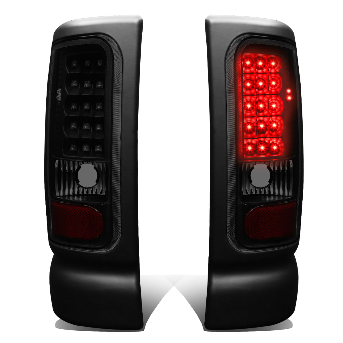 FAROS TRASEROS 94-01 DODGE RAM 1500 / 94-02 DODGE RAM 2500 , 3500 - LED - BLACK / SMOKE