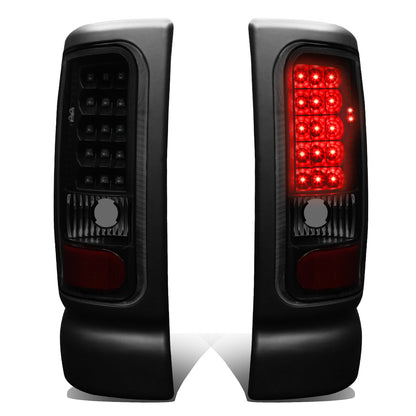 FAROS TRASEROS 94-01 DODGE RAM 1500 / 94-02 DODGE RAM 2500 , 3500 - LED - BLACK / SMOKE