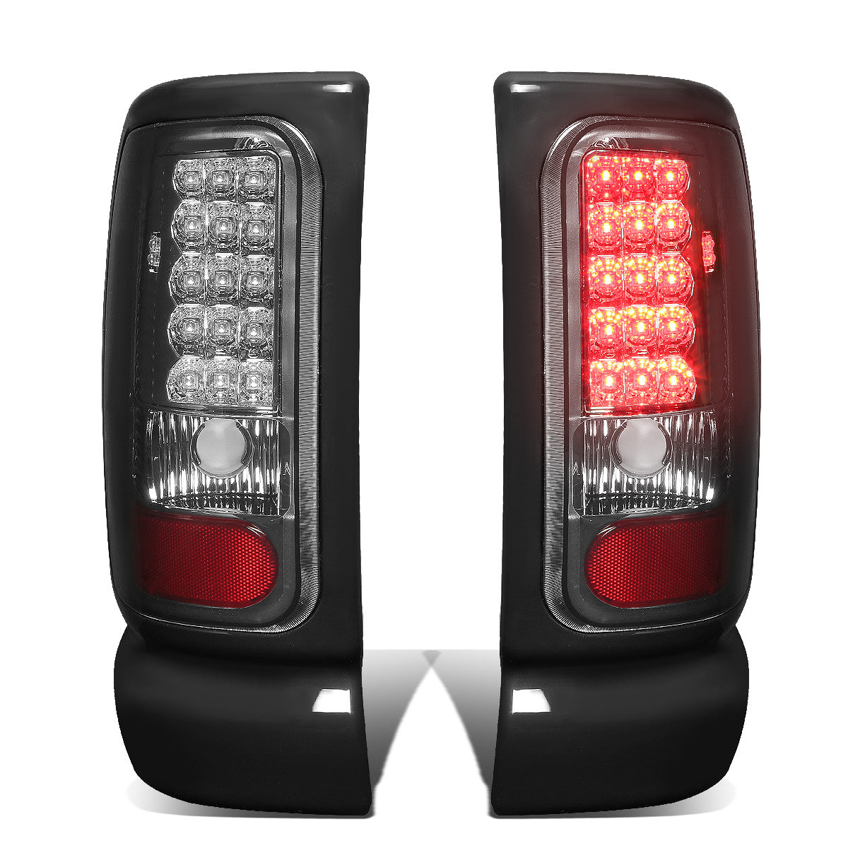 FAROS TRASEROS 94-01 DODGE RAM 1500 / 94-02 DODGE RAM 2500 , 3500 - LED - CHROME / SMOKE