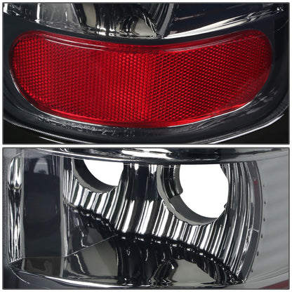 FAROS TRASEROS 94-01 DODGE RAM 1500 / 94-02 DODGE RAM 2500 , 3500 - RED C-BAR - 3D - U-HALO LED - CHROME / SMOKE