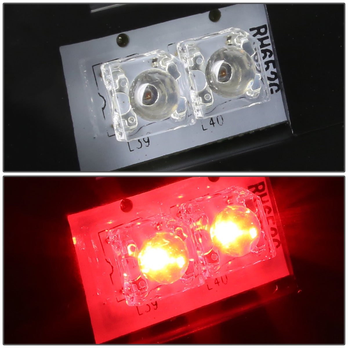 FAROS TRASEROS 94-01 DODGE RAM 1500 / 94-02 DODGE RAM 2500 , 3500 - RED C-BAR - 3D - U-HALO LED - CHROME / SMOKE