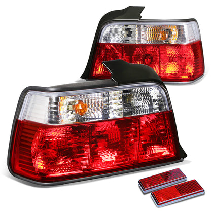 FAROS TRASEROS 92-95 BMW 320I / 92-96 BMW 318I / 92-98 BMW 325I / 97-98 BMW 323I , M3 - RED / CLEAR
