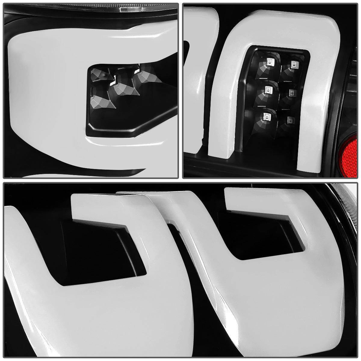 FAROS TRASEROS 04-08 FORD F-150 / LOBO - 3D - DUAL C-BAR LED - BLACK / CLEAR