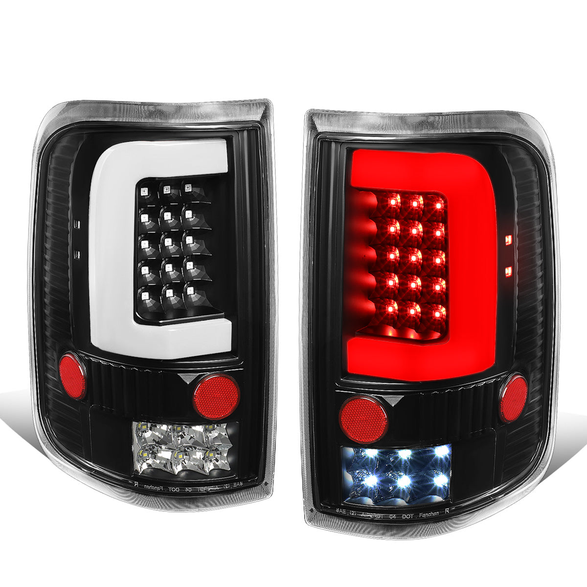 FAROS TRASEROS 04-08 FORD F-150 / LOBO - 3D - C-BAR LED - BLACK