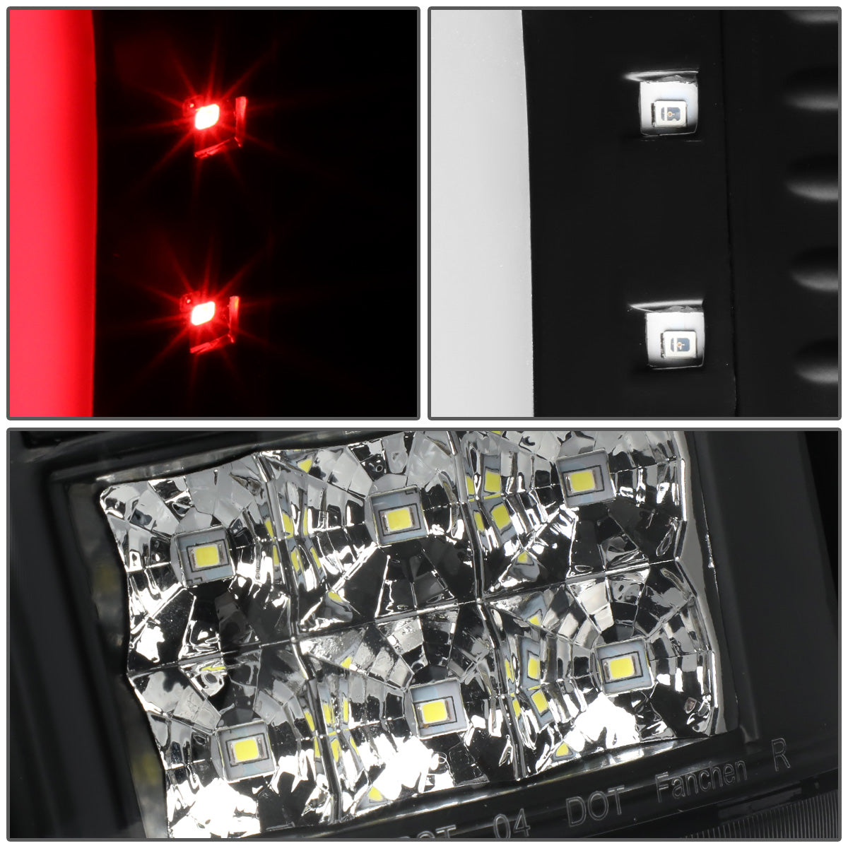 FAROS TRASEROS 04-08 FORD F-150 / LOBO - 3D - C-BAR LED - BLACK