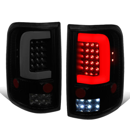 FAROS TRASEROS 04-08 FORD F-150 / LOBO - 3D - C-BAR LED - BLACK / SMOKE