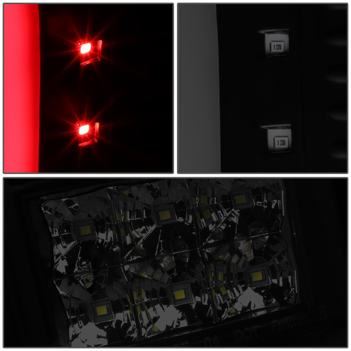 FAROS TRASEROS 04-08 FORD F-150 / LOBO - 3D - C-BAR LED - BLACK / SMOKE