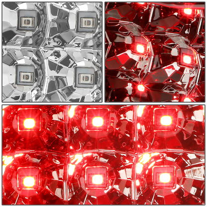 FAROS TRASEROS 04-08 FORD F-150 / LOBO - 3D - DUAL C-BAR LED - CHROME / CLEAR