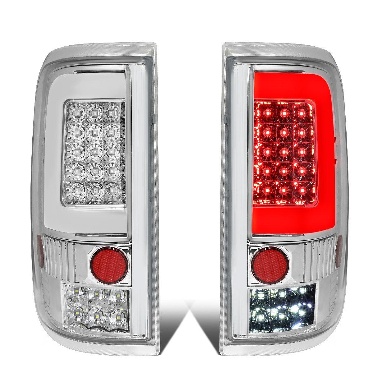 FAROS TRASEROS 04-08 FORD F-150 / LOBO - 3D - C-BAR LED - CHROME