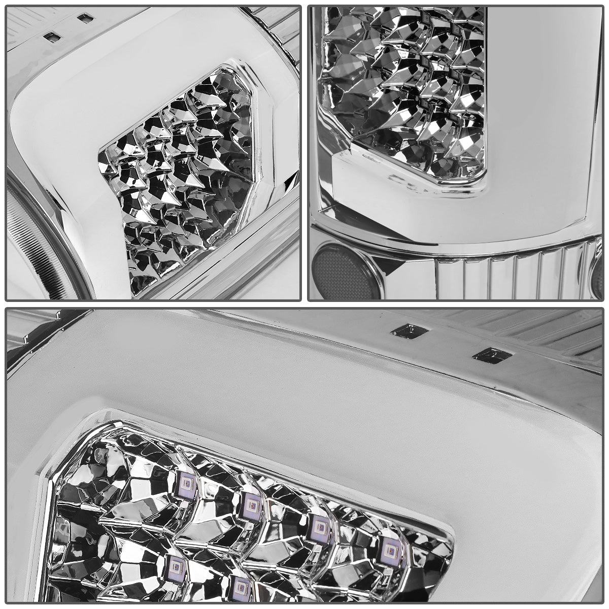 FAROS TRASEROS 04-08 FORD F-150 / LOBO - 3D - C-BAR LED - CHROME