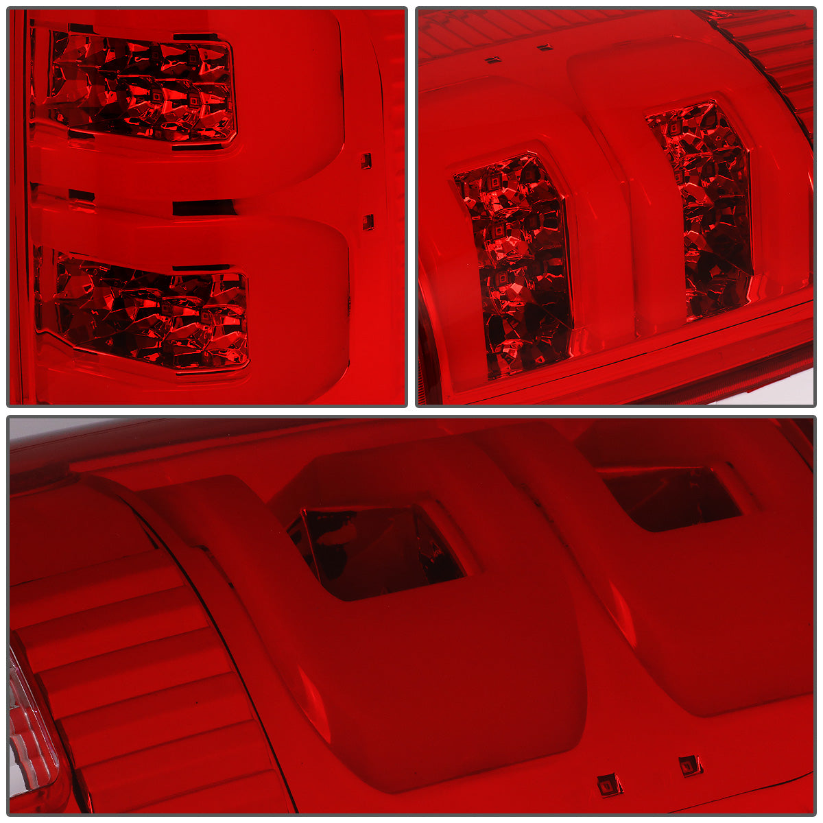FAROS TRASEROS 04-08 FORD F-150 / LOBO - 3D - DUAL C-BAR LED - CHROME / RED
