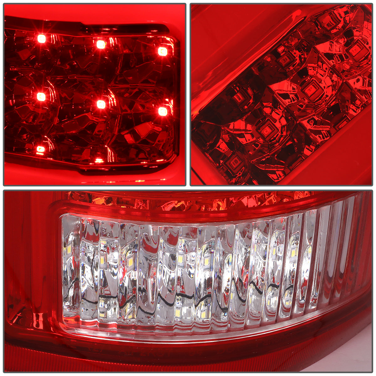 FAROS TRASEROS 04-08 FORD F-150 / LOBO - 3D - DUAL C-BAR LED - CHROME / RED