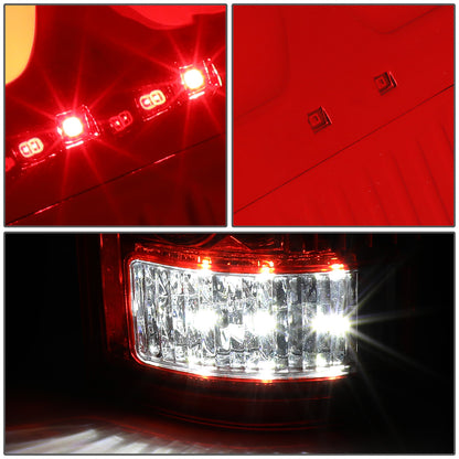 FAROS TRASEROS 04-08 FORD F-150 / LOBO - 3D - DUAL C-BAR LED - CHROME / RED