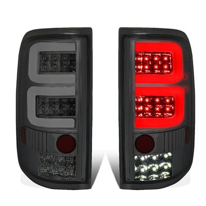 FAROS TRASEROS 04-08 FORD F-150 / LOBO - 3D - DUAL C-BAR LED - CHROME / SMOKE