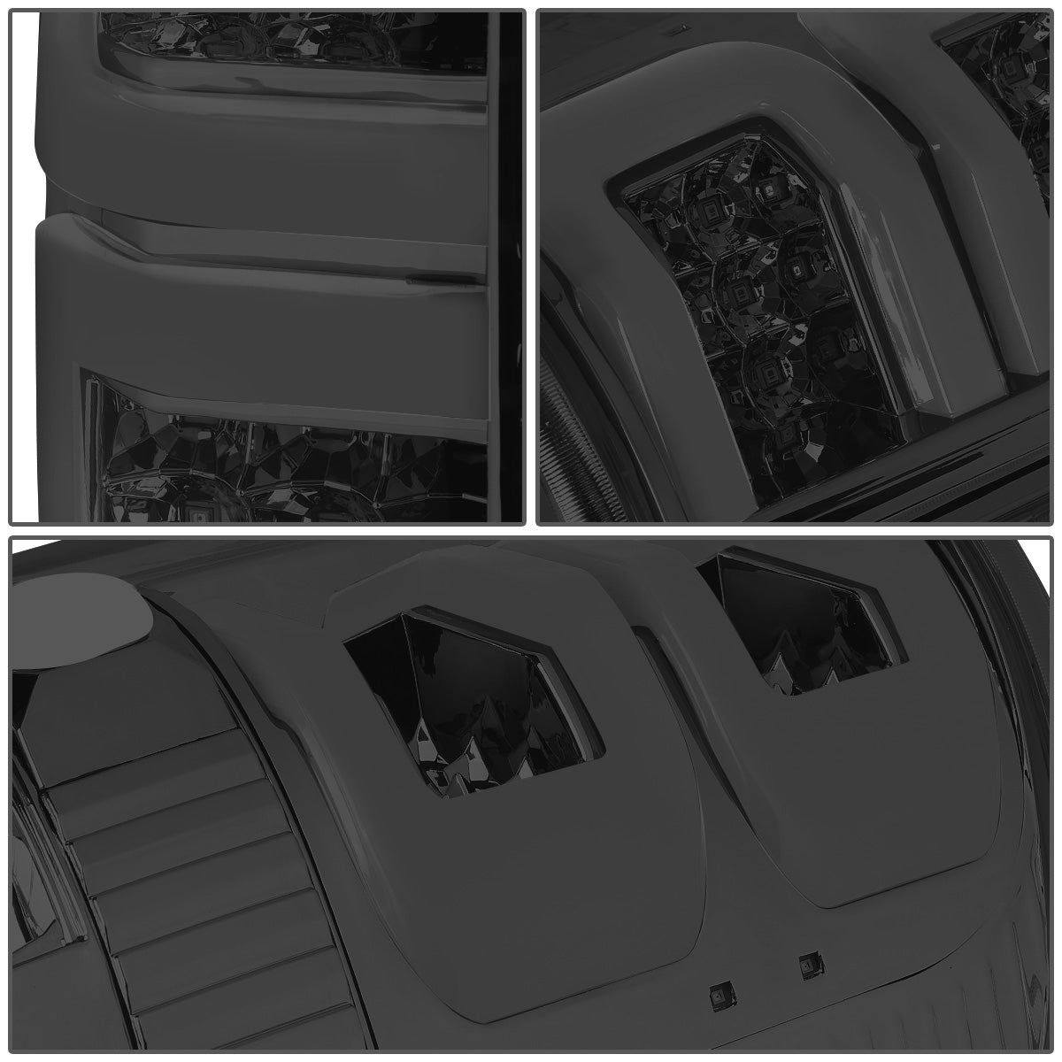 FAROS TRASEROS 04-08 FORD F-150 / LOBO - 3D - DUAL C-BAR LED - CHROME / SMOKE