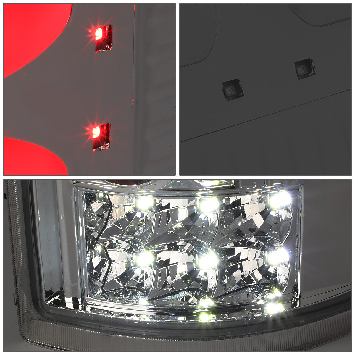 FAROS TRASEROS 04-08 FORD F-150 / LOBO - 3D - DUAL C-BAR LED - CHROME / SMOKE