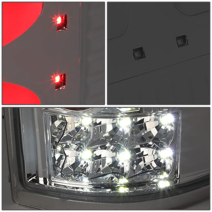 FAROS TRASEROS 04-08 FORD F-150 / LOBO - 3D - DUAL C-BAR LED - CHROME / SMOKE