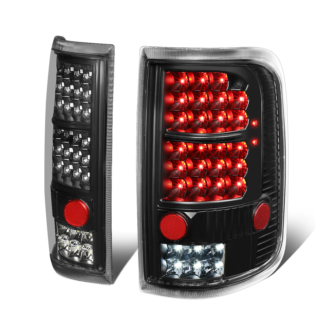 FAROS TRASEROS 04-08 FORD F-150 / LOBO - LED - BLACK / CLEAR