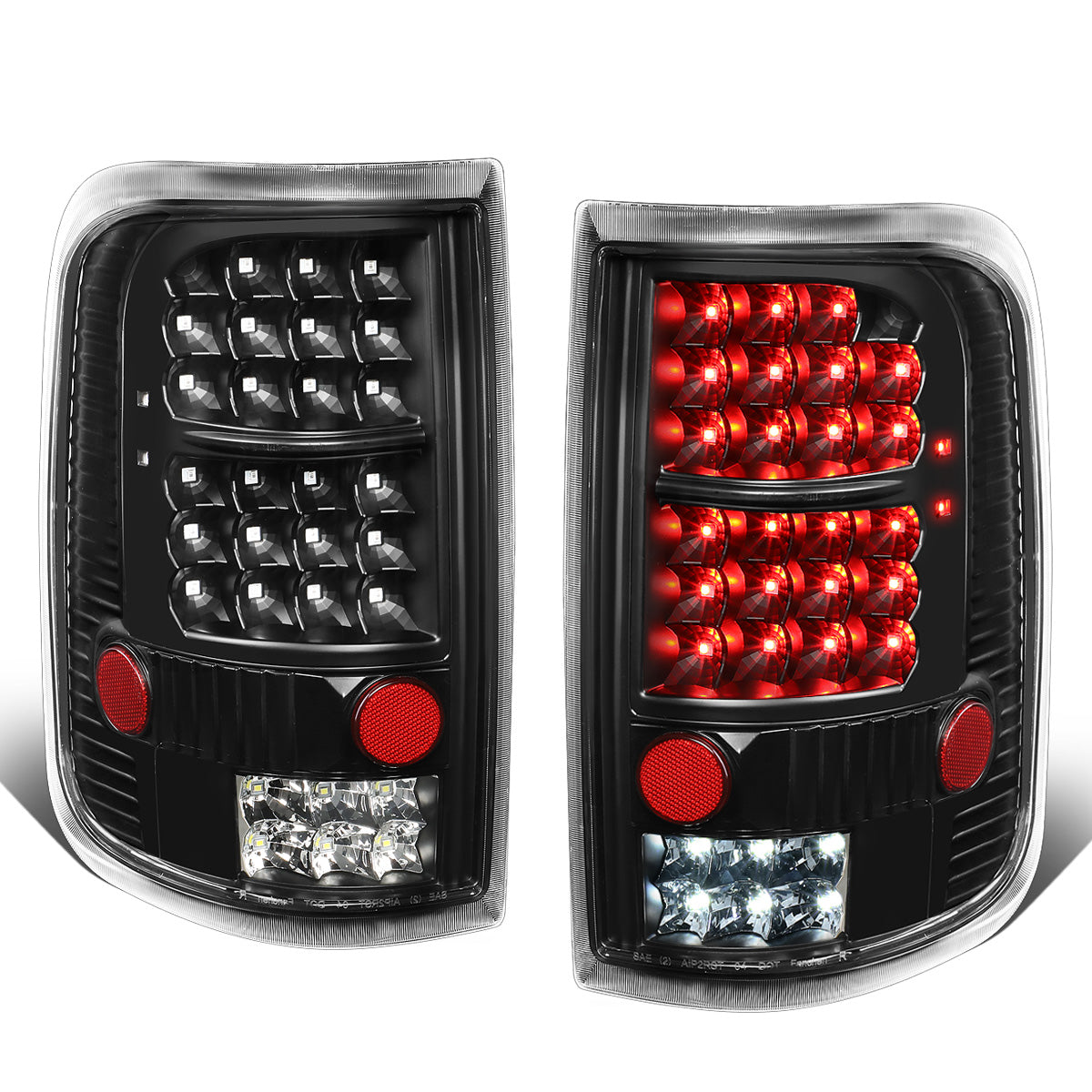 FAROS TRASEROS 04-08 FORD F-150 / LOBO - LED - BLACK / CLEAR