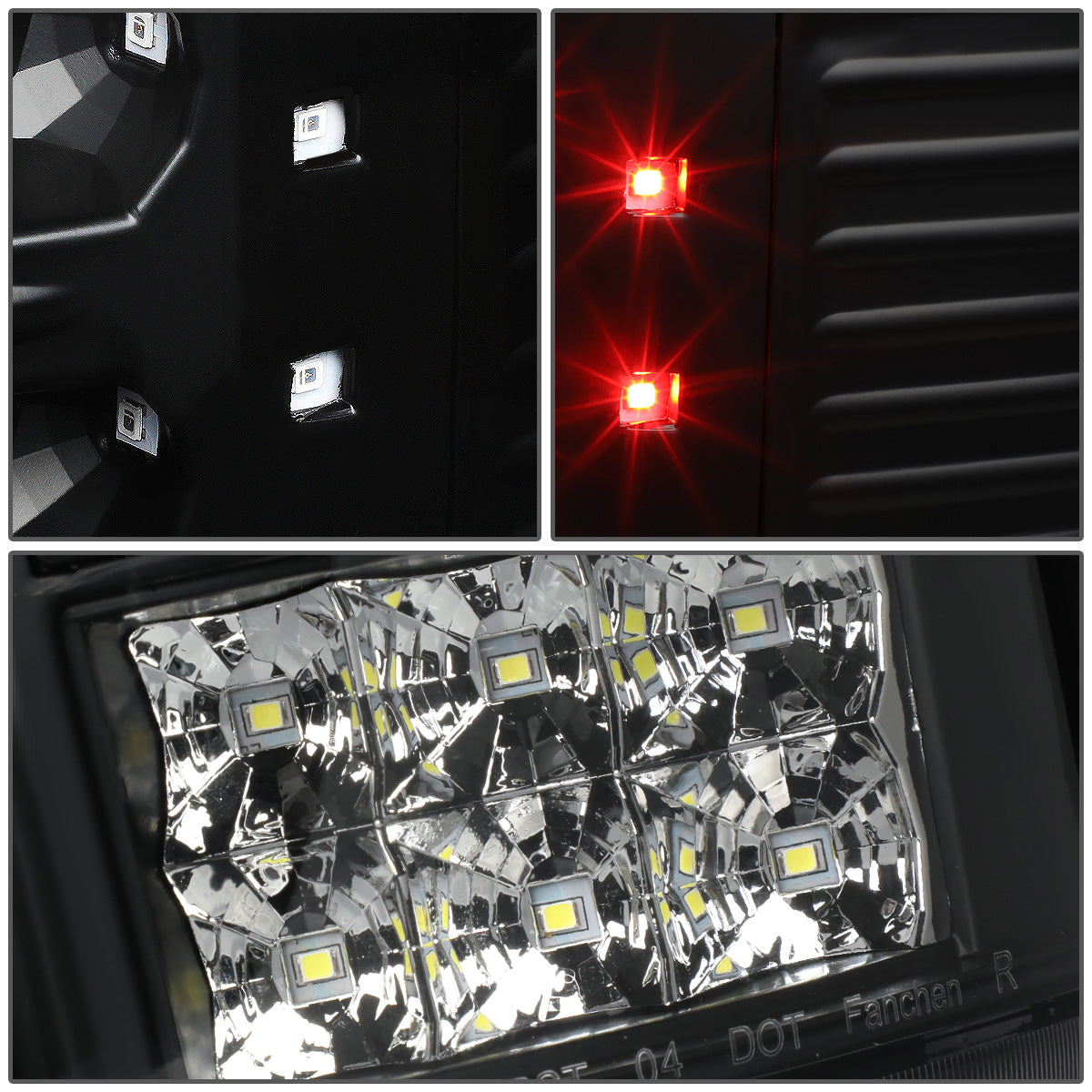 FAROS TRASEROS 04-08 FORD F-150 / LOBO - LED - BLACK / CLEAR