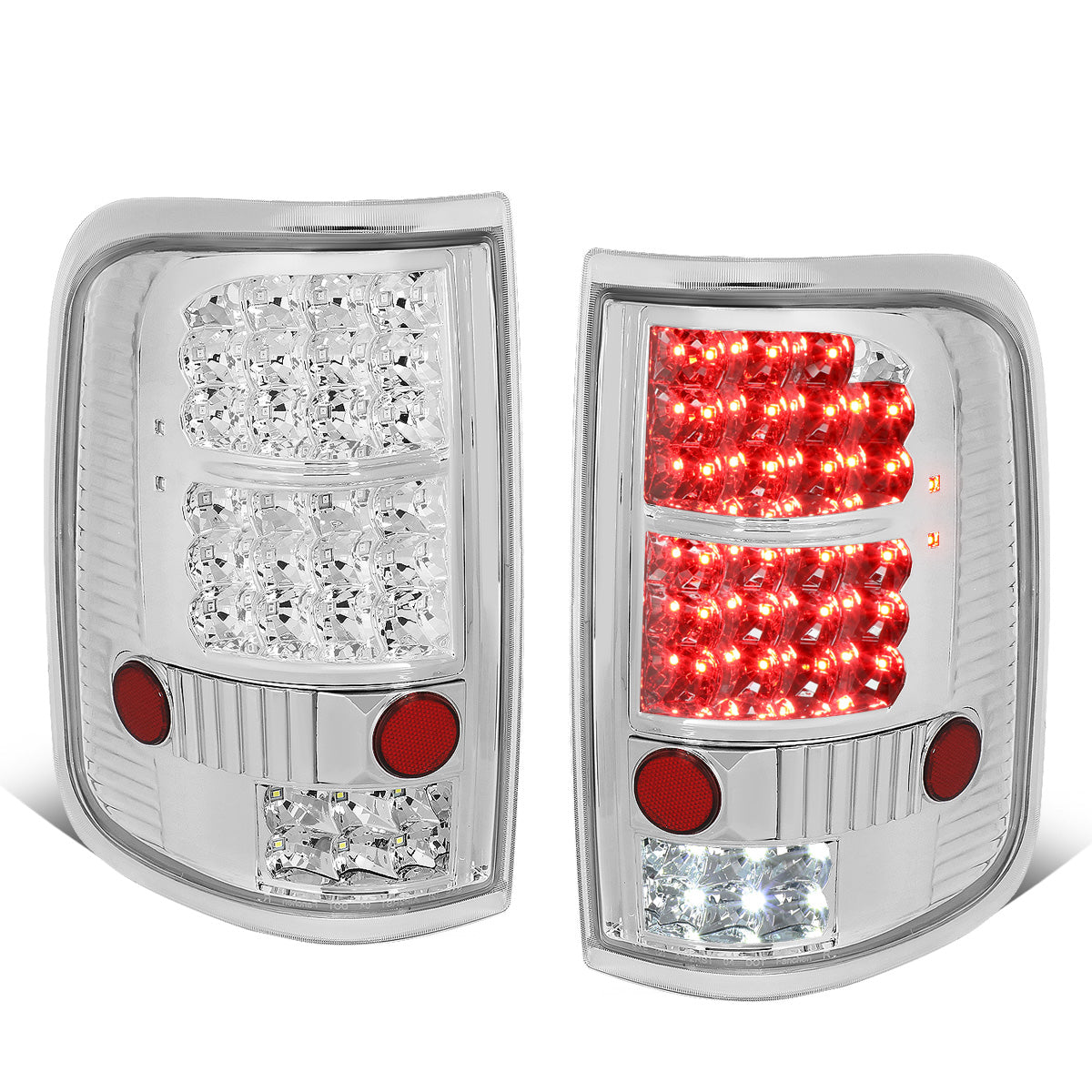 FAROS TRASEROS 04-08 FORD F-150 / LOBO - LED - CHROME / CLEAR